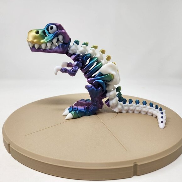 3D Printed Flexi Factory Articulated T- Rex Dinosaur Skeleton 5" x 8" - Picture 1 of 7